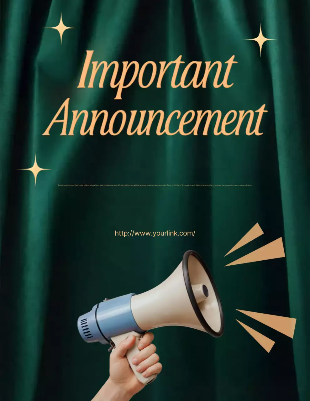 avviso di annuncio classico verde