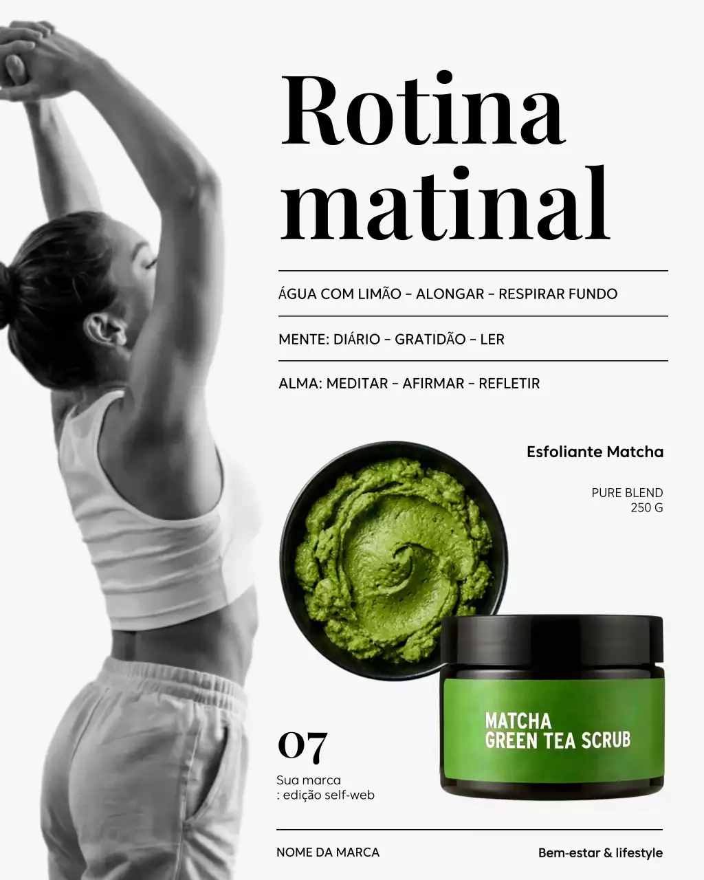 Guia de Bem-Estar Moderno em Tons de Cinza e Verde