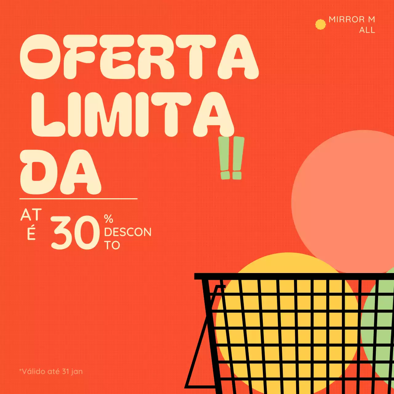 promoção de venda retrô laranja