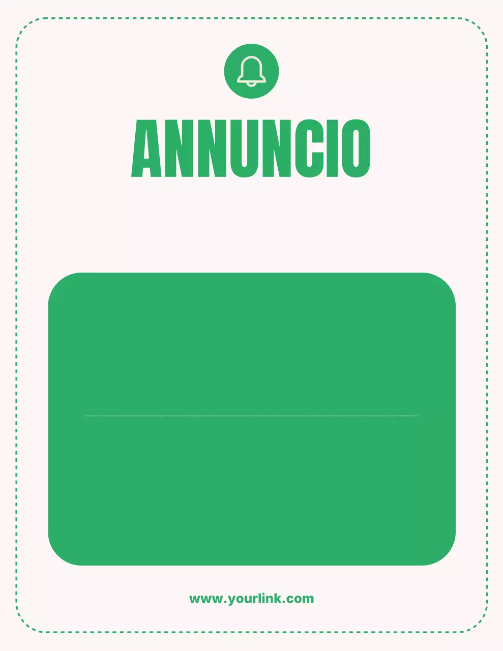 Lettera di avviso di annuncio minimo verde