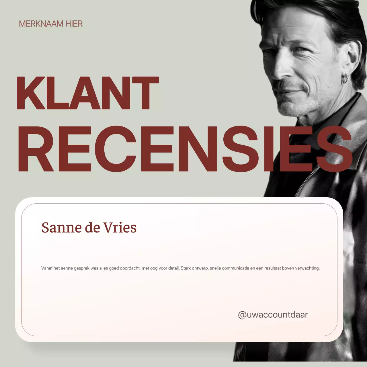 Beige Modern Klantrecensie Advertentie Instagram-bericht