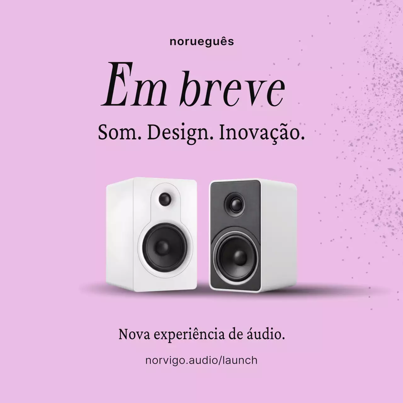 Praça Rosa para Mídias Sociais de Promoção de Áudio Moderno