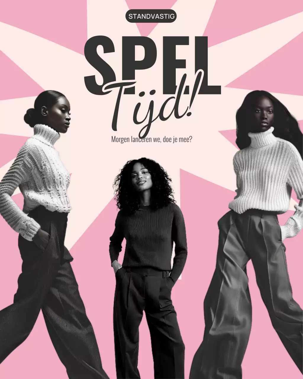 Instagram-post ter promotie van een trendy roze mode