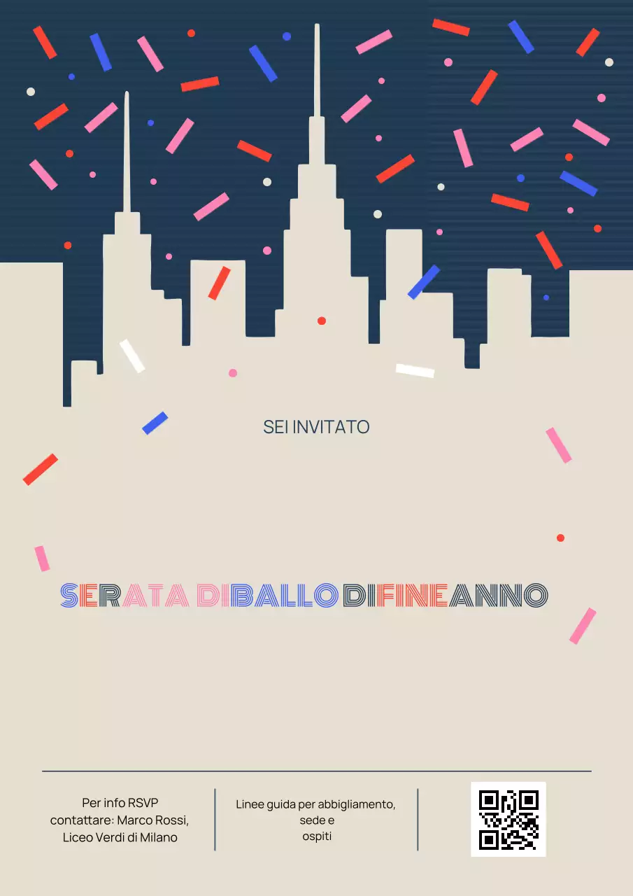 Poster beige moderno per invito al ballo di fine anno