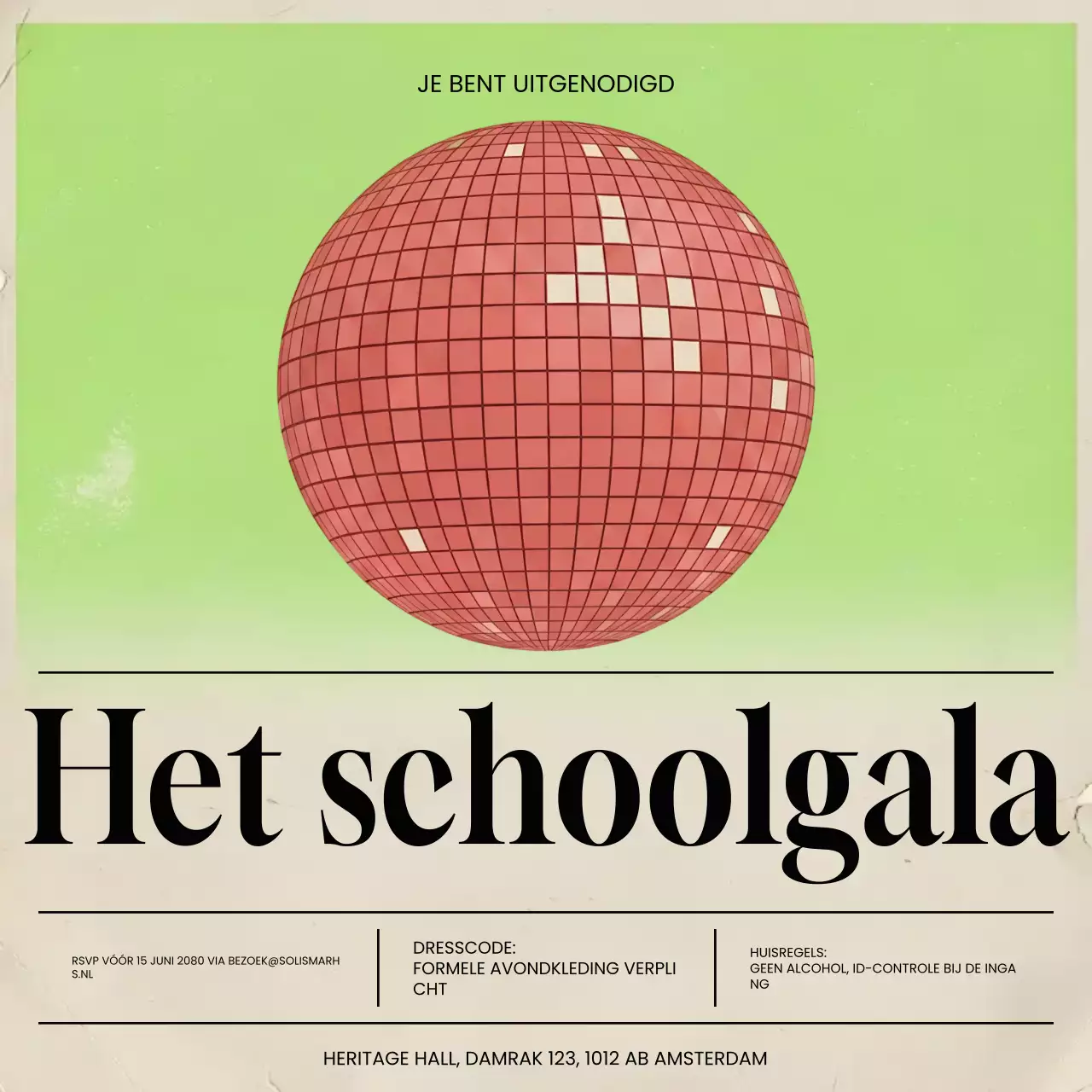 Groene retro promuitnodiging Instagram-post