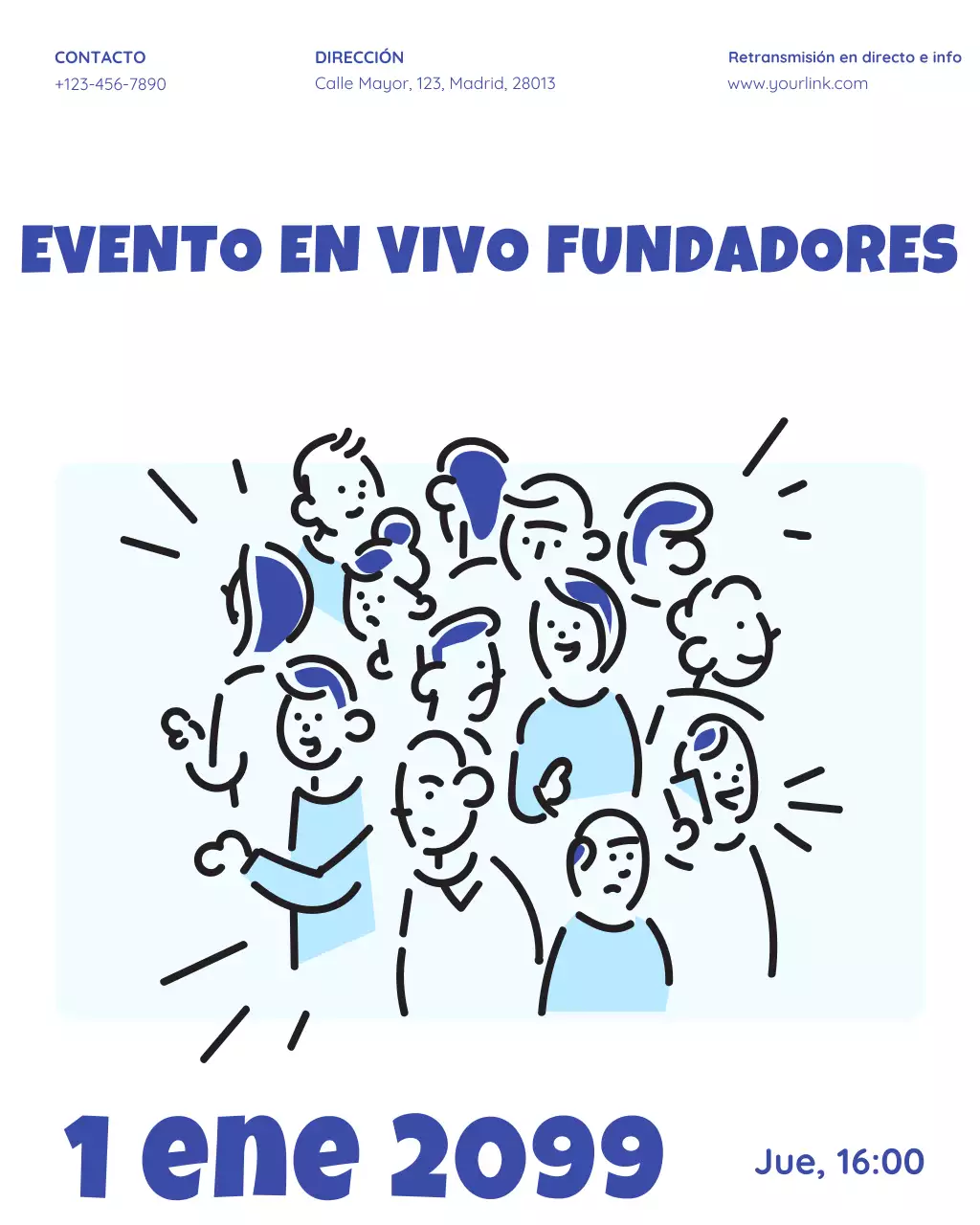 Anuncio de evento moderno azul