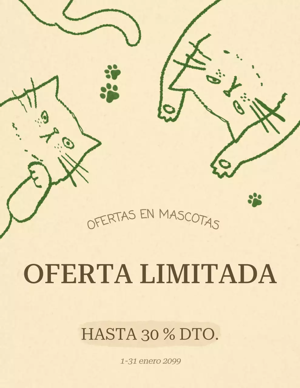 Promoción minimalista de mascotas en beige