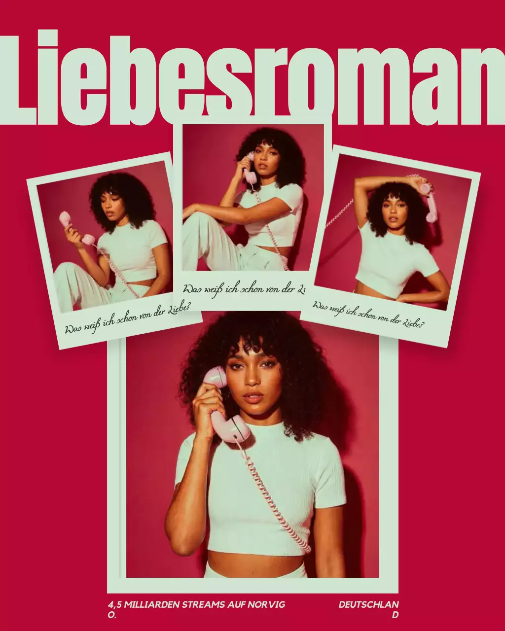 Werbung für rote Retro-Romantikmusik