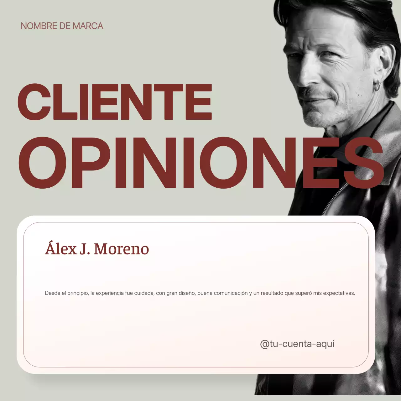 Publicación de Instagram de reseñas de clientes de Beige Modern