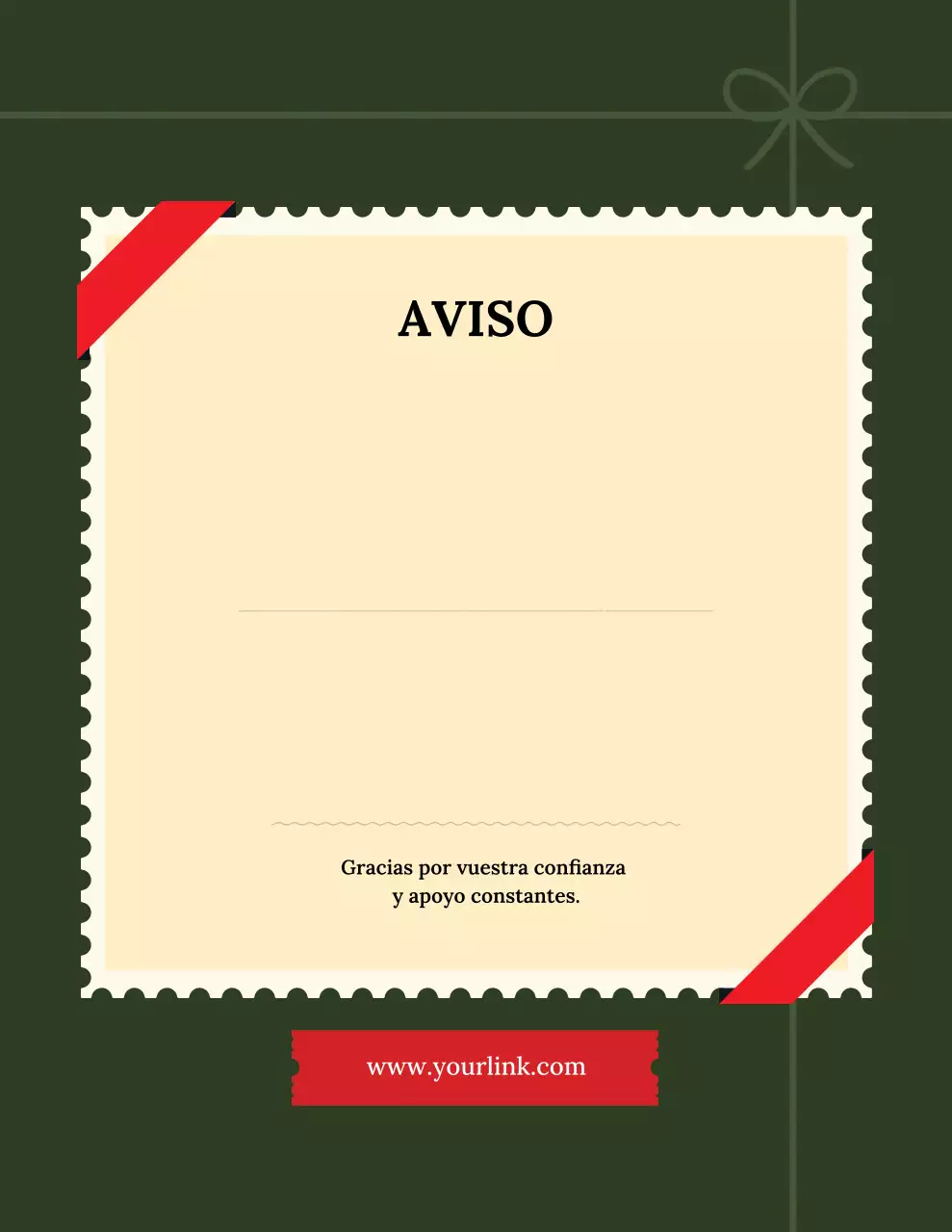 Aviso de anuncio clásico verde