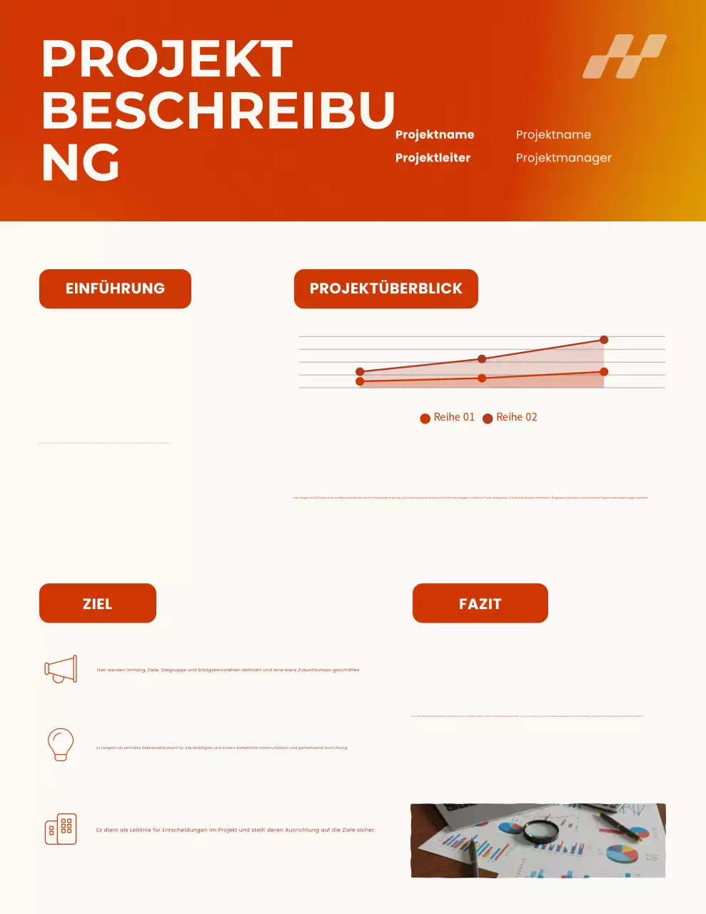 Orange Modern Projektdokumentbrief