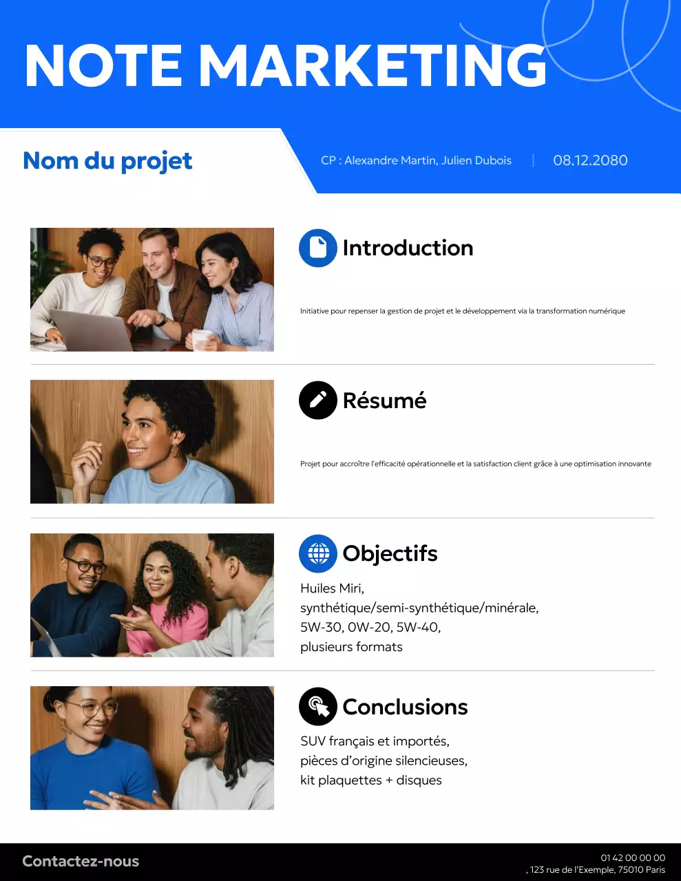 Document de présentation du projet Blue Modern