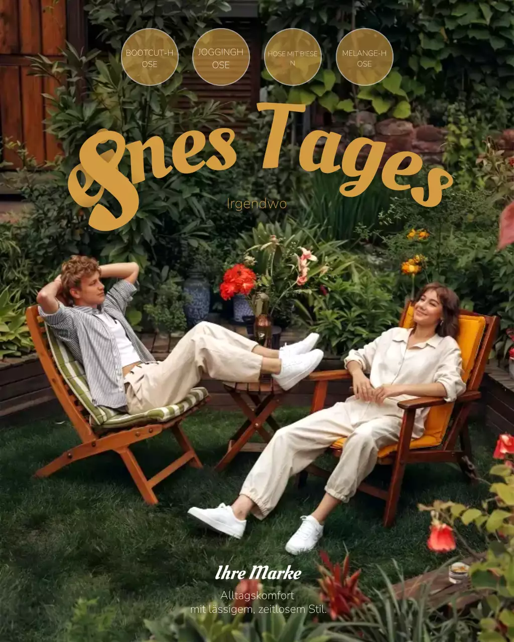 Instagram-Post: Werbung für grüne, rustikale Mode