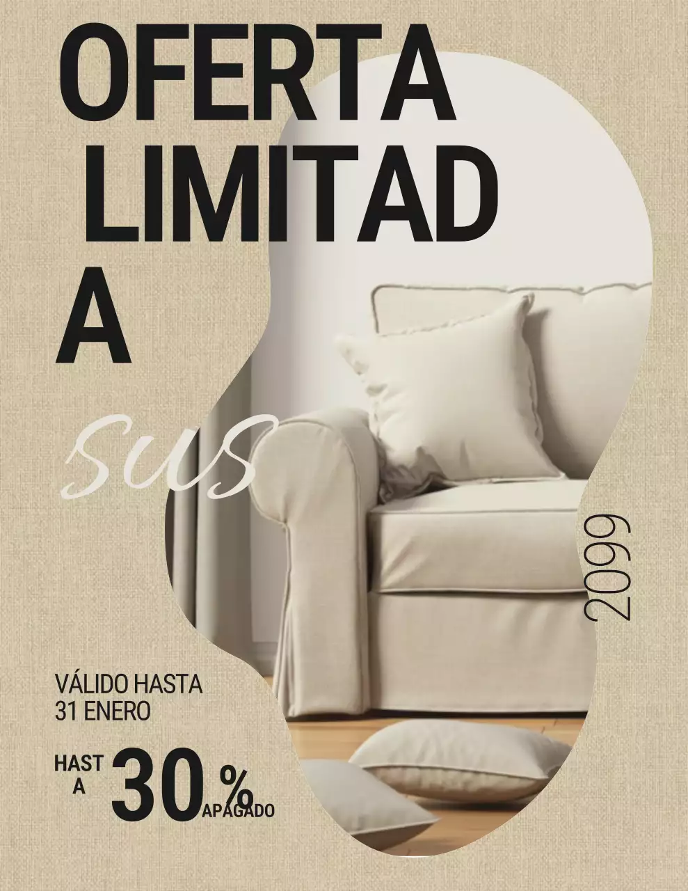 Promoción de venta de muebles modernos beige