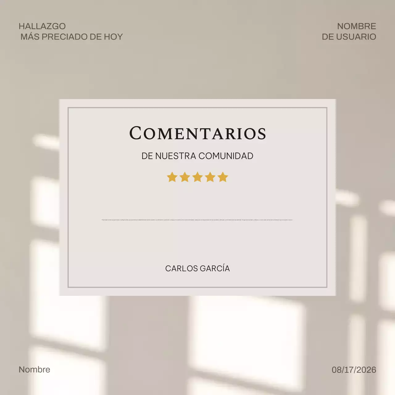 Publicación de Instagram del anuncio de Beige Minimal Coaching