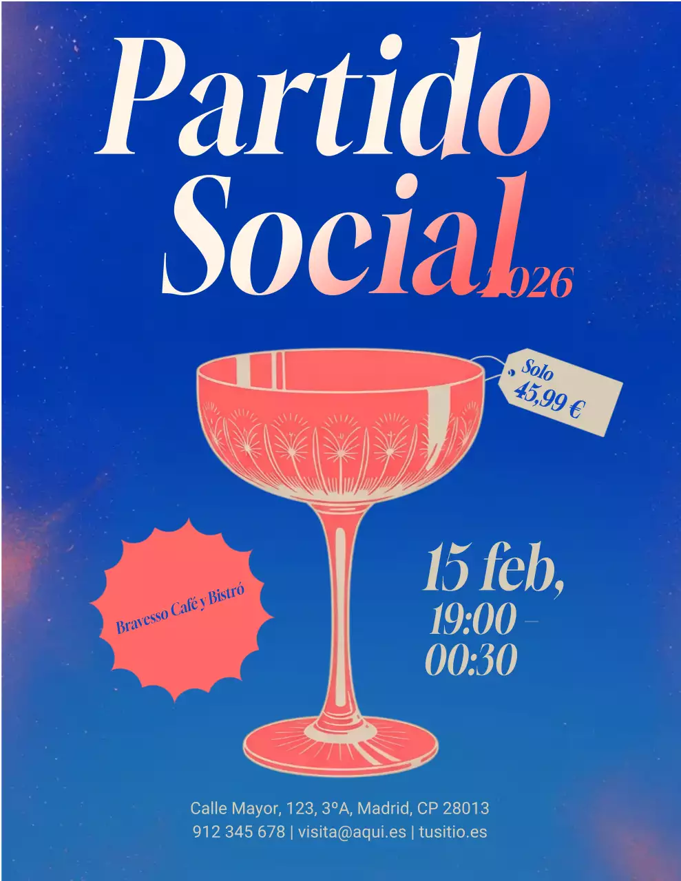 Publicación de Instagram del anuncio del baile de graduación retro azul