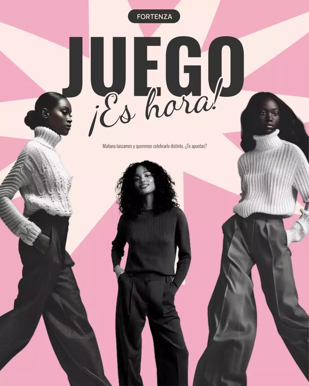 Publicación de Instagram de promoción de moda de tendencia rosa