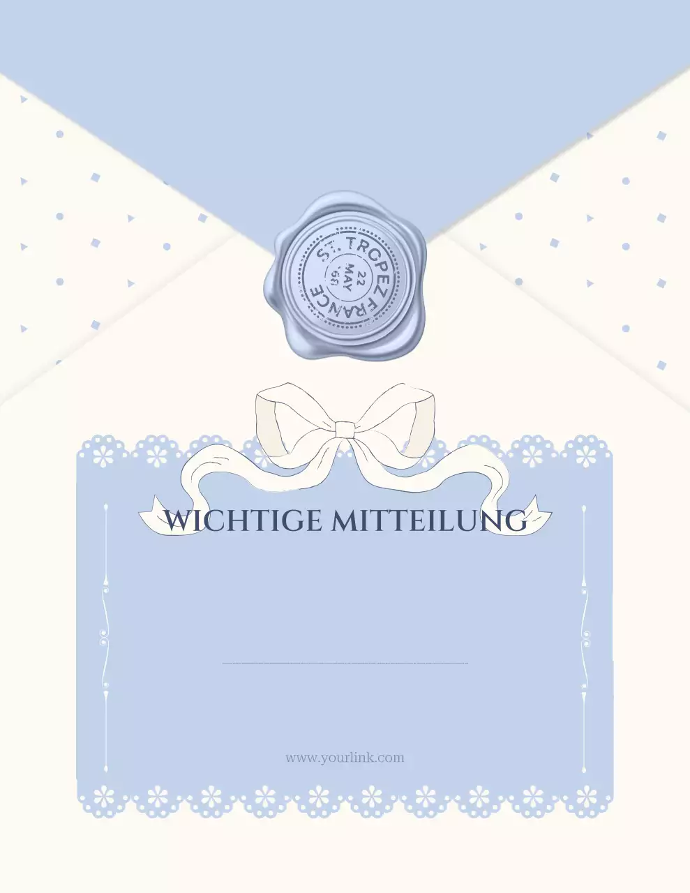 Blaue elegante Ankündigung