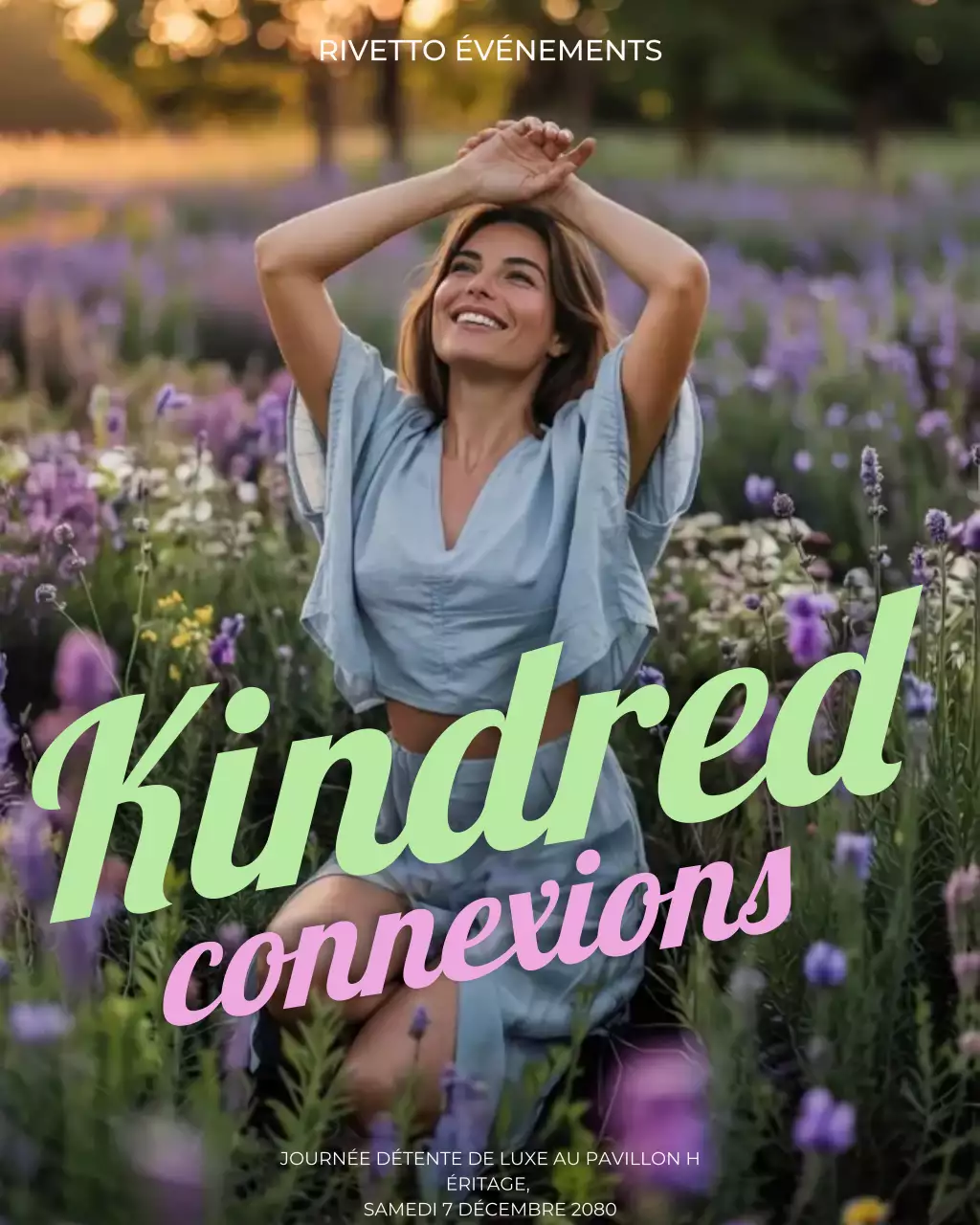 Invitation à une retraite rustique violette (publication Instagram)