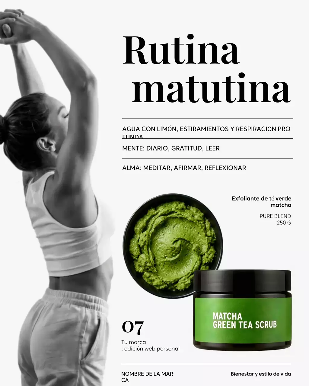 Guía de bienestar moderna en gris y verde