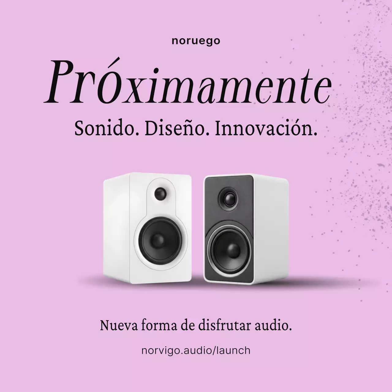 Promoción de audio moderna rosa en redes sociales