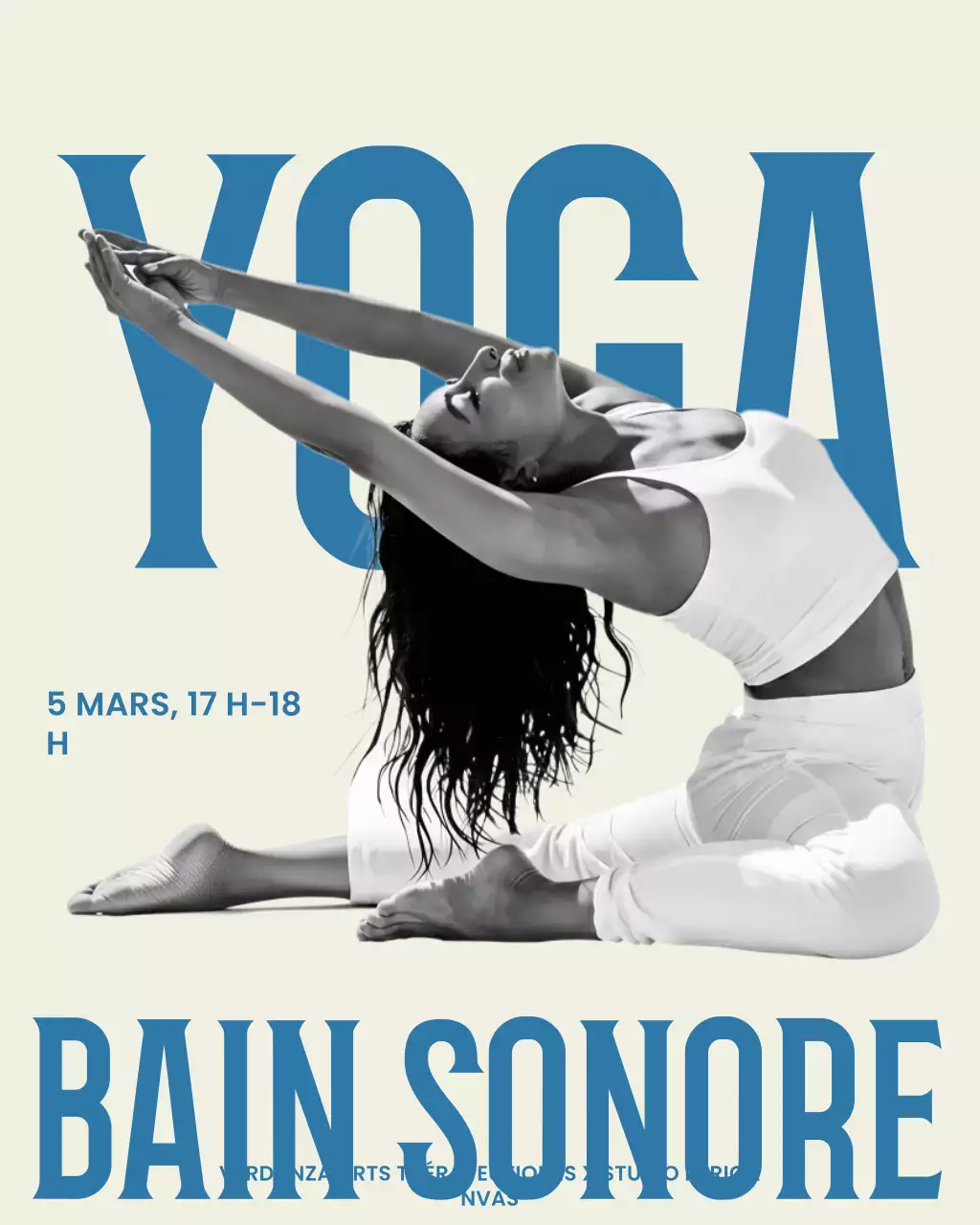 Publication Instagram de promotion d'un événement Blue Modern Yoga