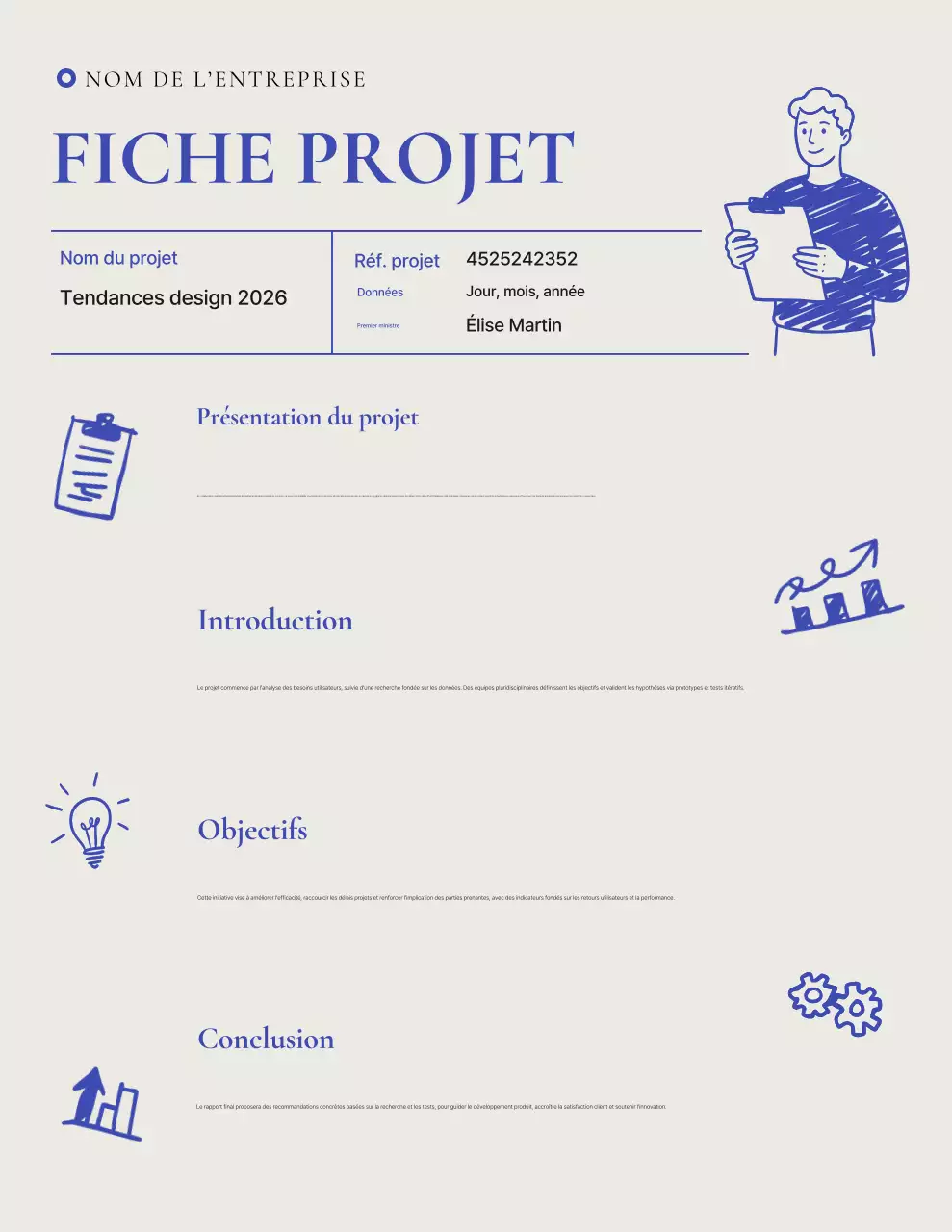 Planificateur de projet professionnel beige