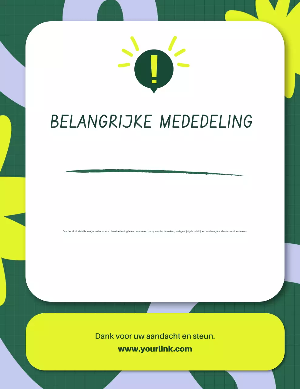 Aankondigingsbrief Groen Modern