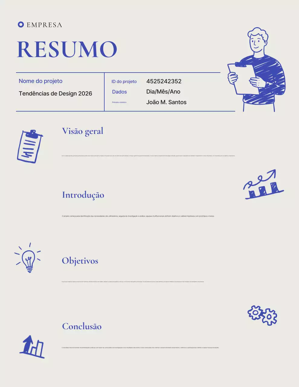 Planejador de Projetos Profissional Bege