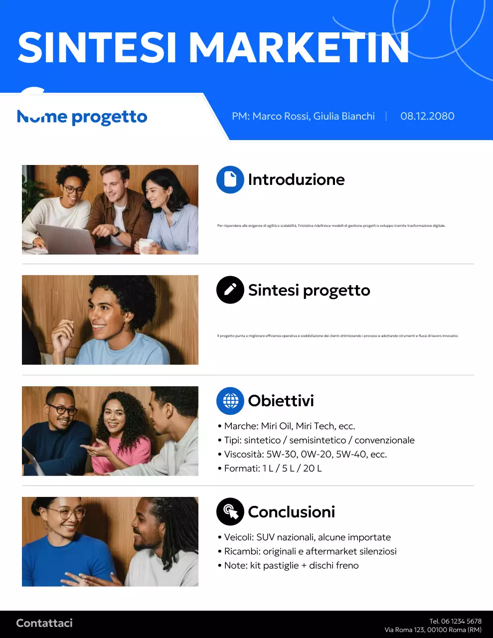 Documento riassuntivo del progetto Blue Modern