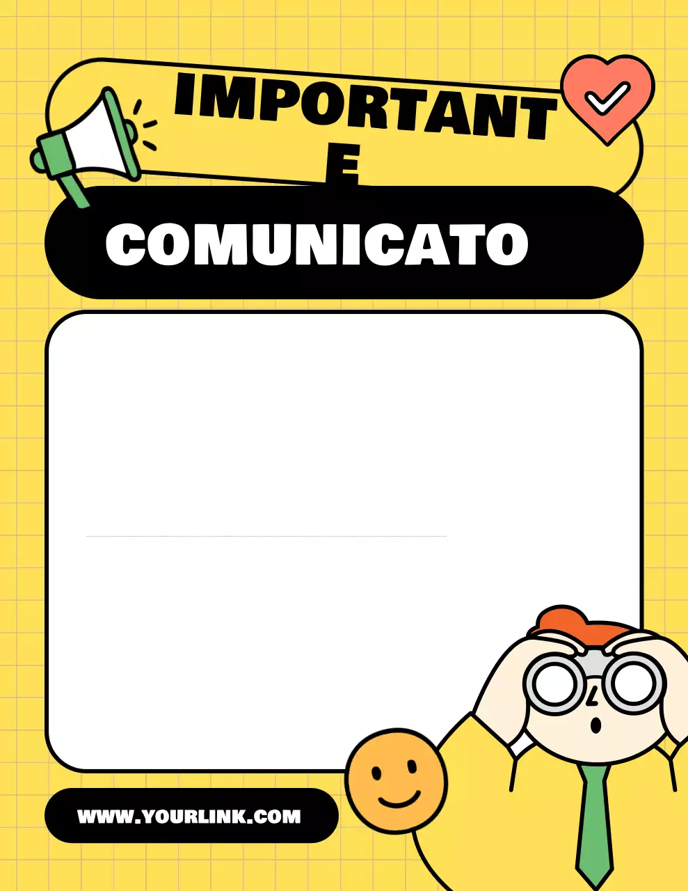 Avviso di annuncio moderno giallo