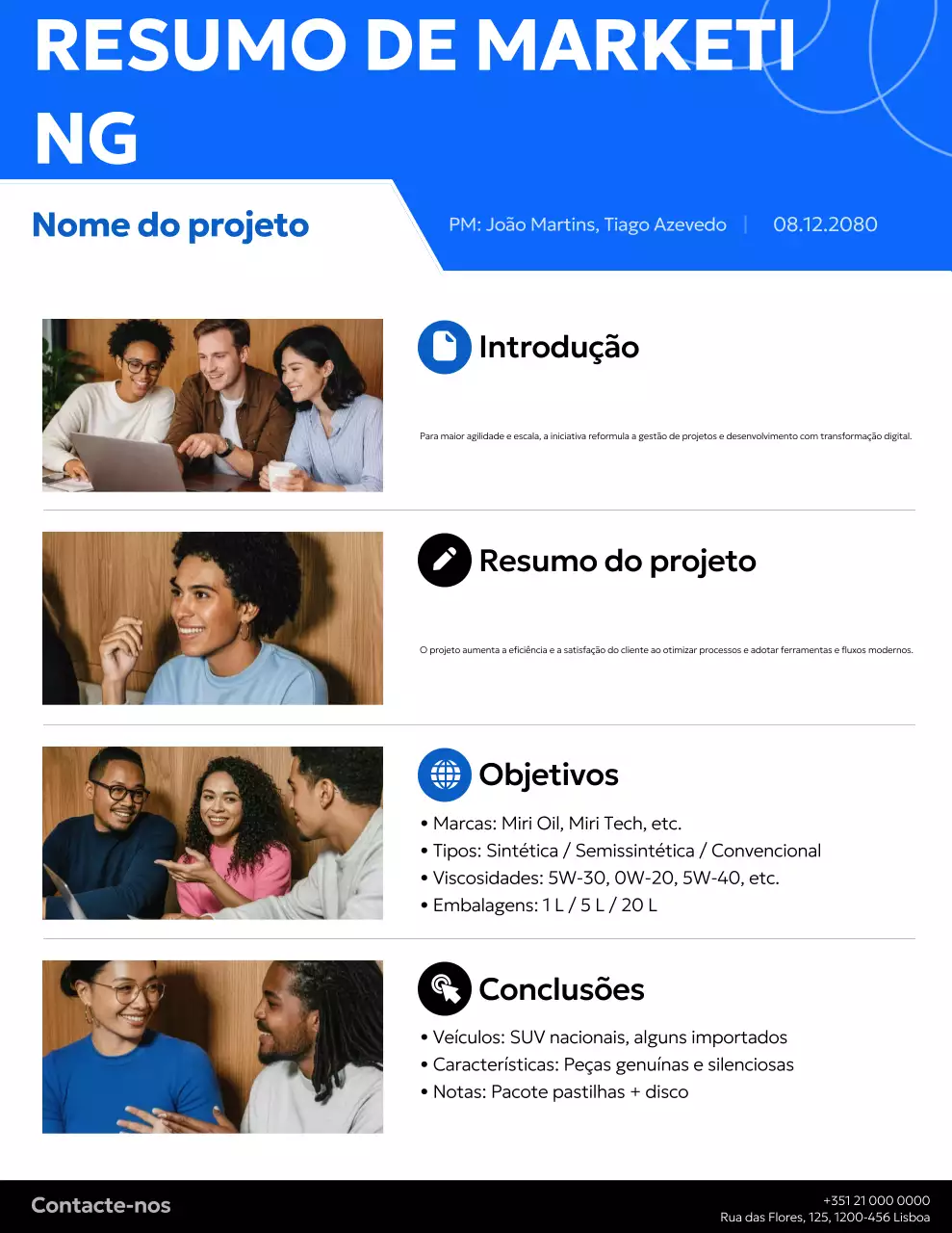 Documento de apresentação do projeto Blue Modern