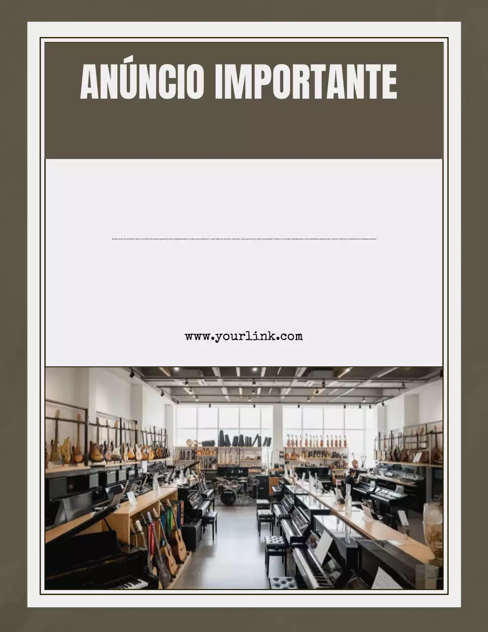 Aviso de anúncio moderno cinza