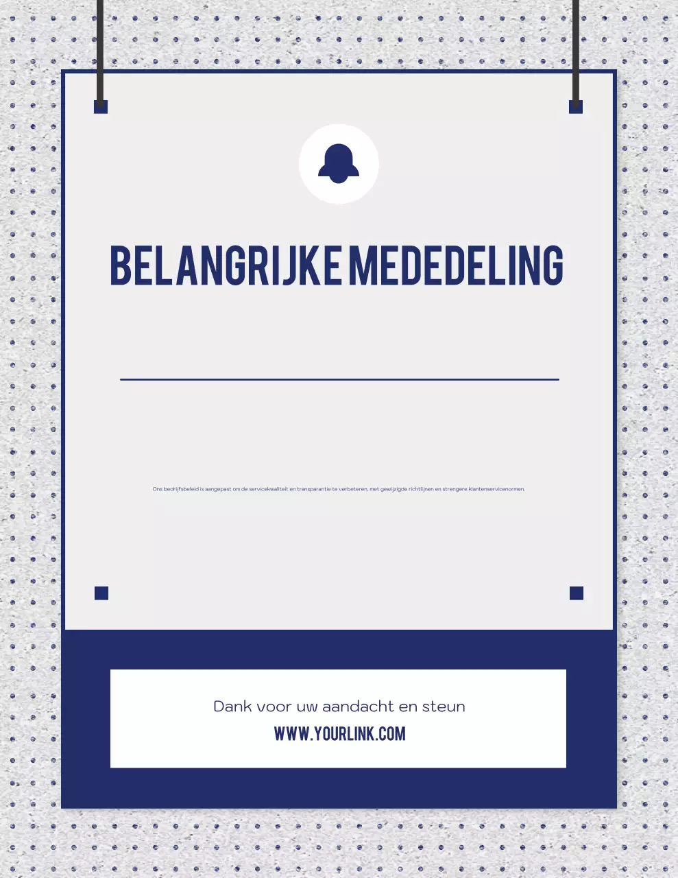 Blauwe moderne aankondigingsmededeling