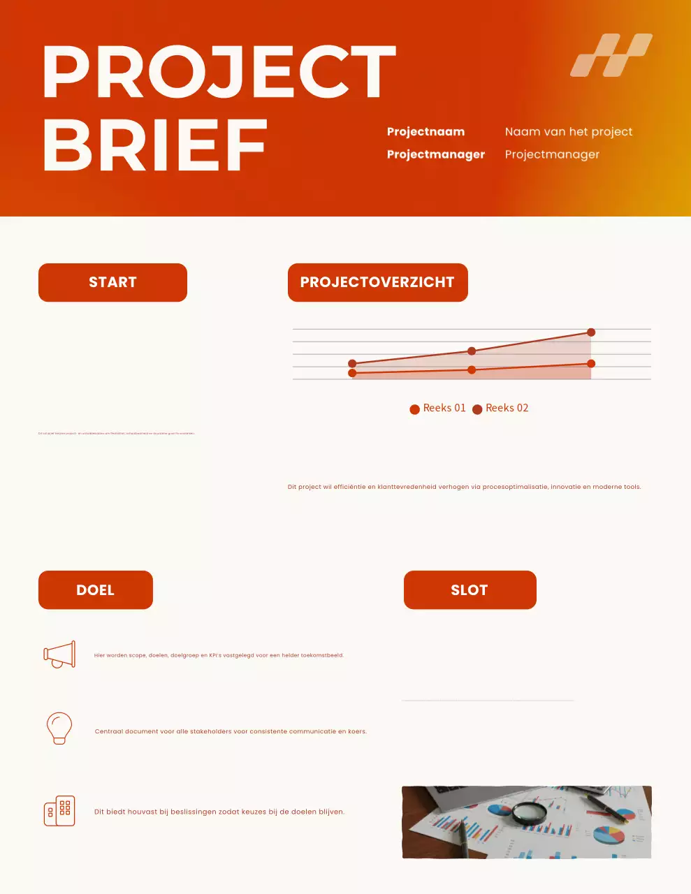 Projectdocumentbrief 'Orange Modern'