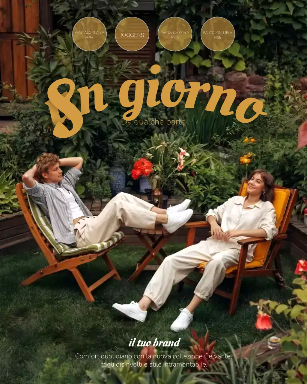 Post Instagram pubblicitario di moda rustica verde