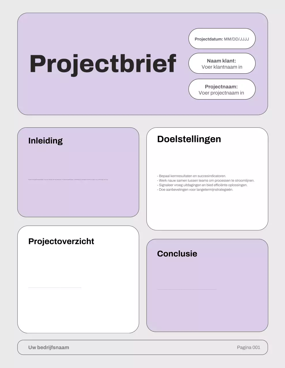 Richtlijnen voor het Purple Modern-project