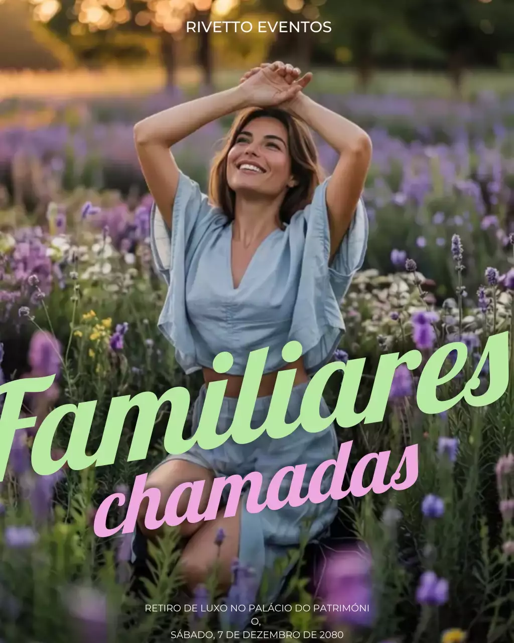 Convite para Retiro Rústico Roxo - Postagem no Instagram