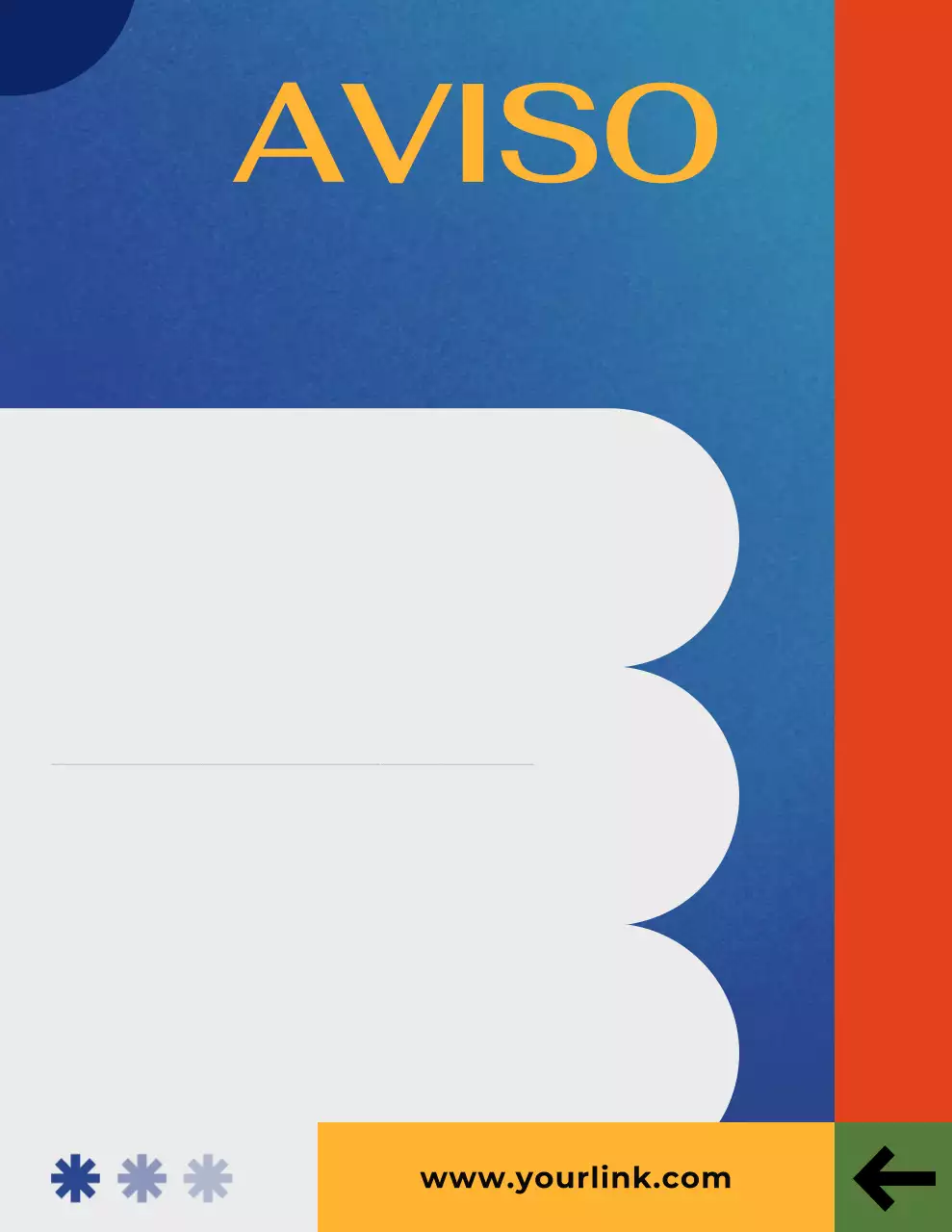 Aviso de anúncio moderno azul