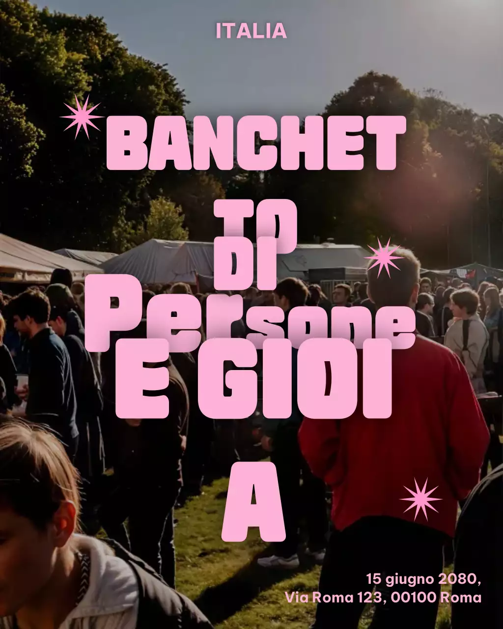 Post di Instagram con invito al festival retrò rosa