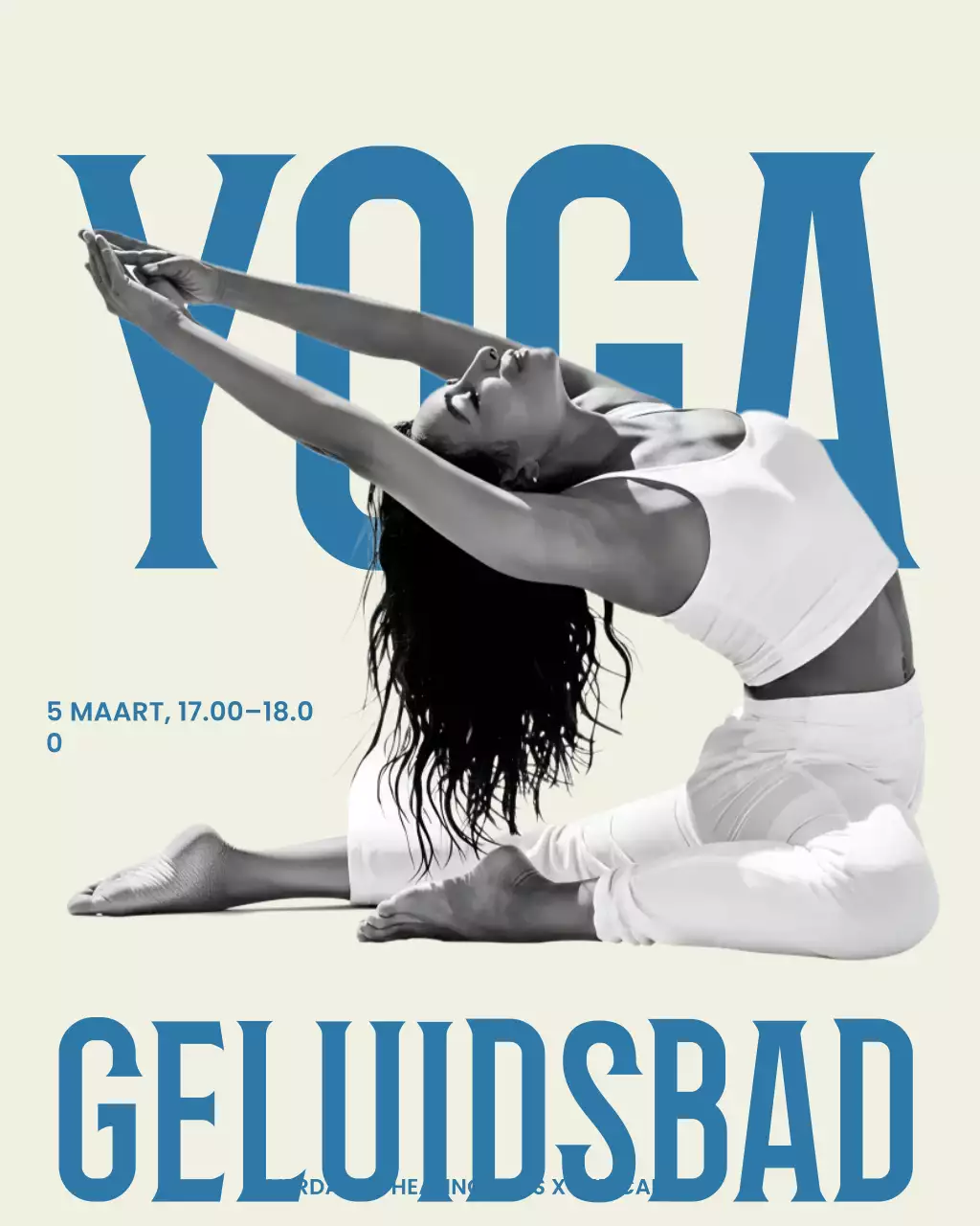 Instagram-bericht ter promotie van het Blue Modern Yoga-evenement