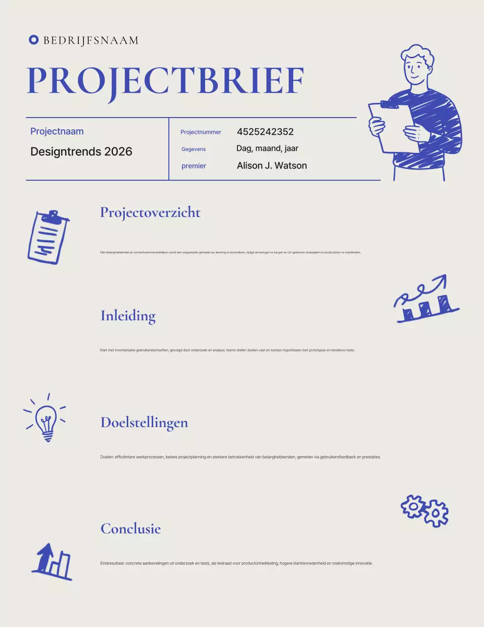 Beige Professionele Projectplanner