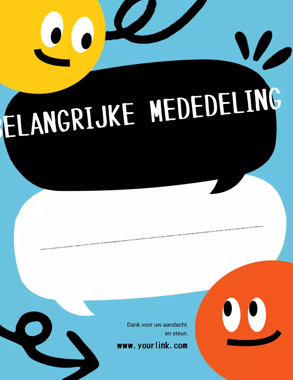 Blauwe speelse aankondiging