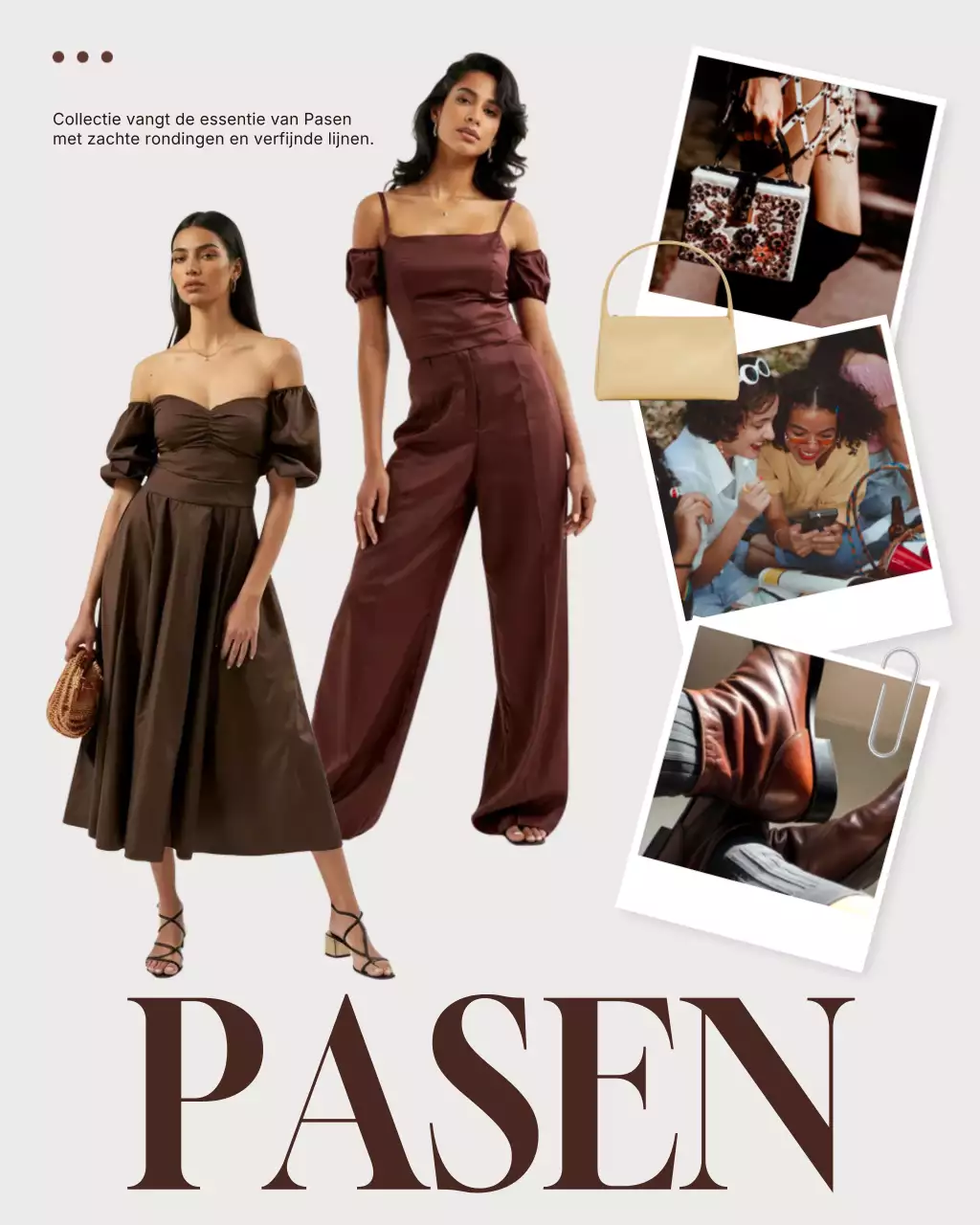 Bruine elegante modeadvertentie Instagram verticaal