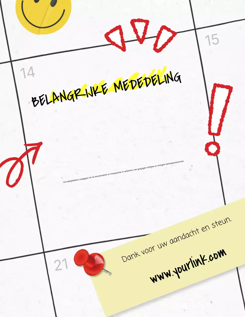 Gele moderne aankondigingsmelding