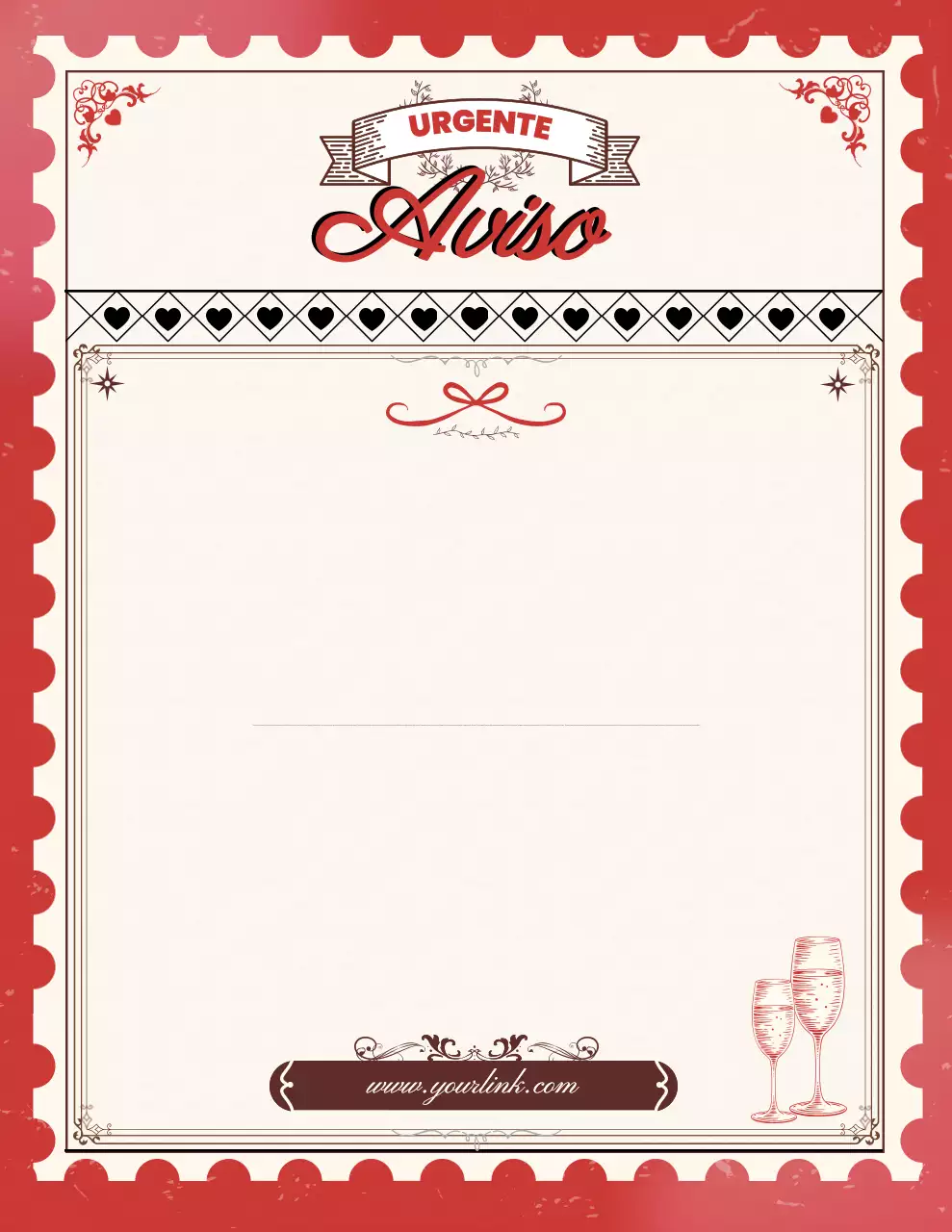 Aviso de anuncio elegante rojo