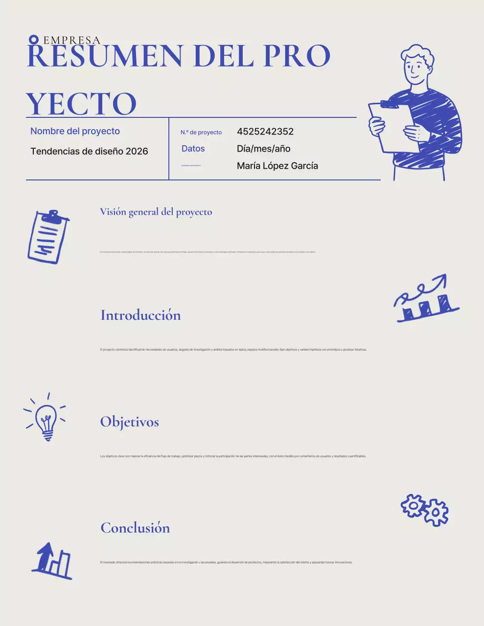 Planificador de proyectos profesional beige