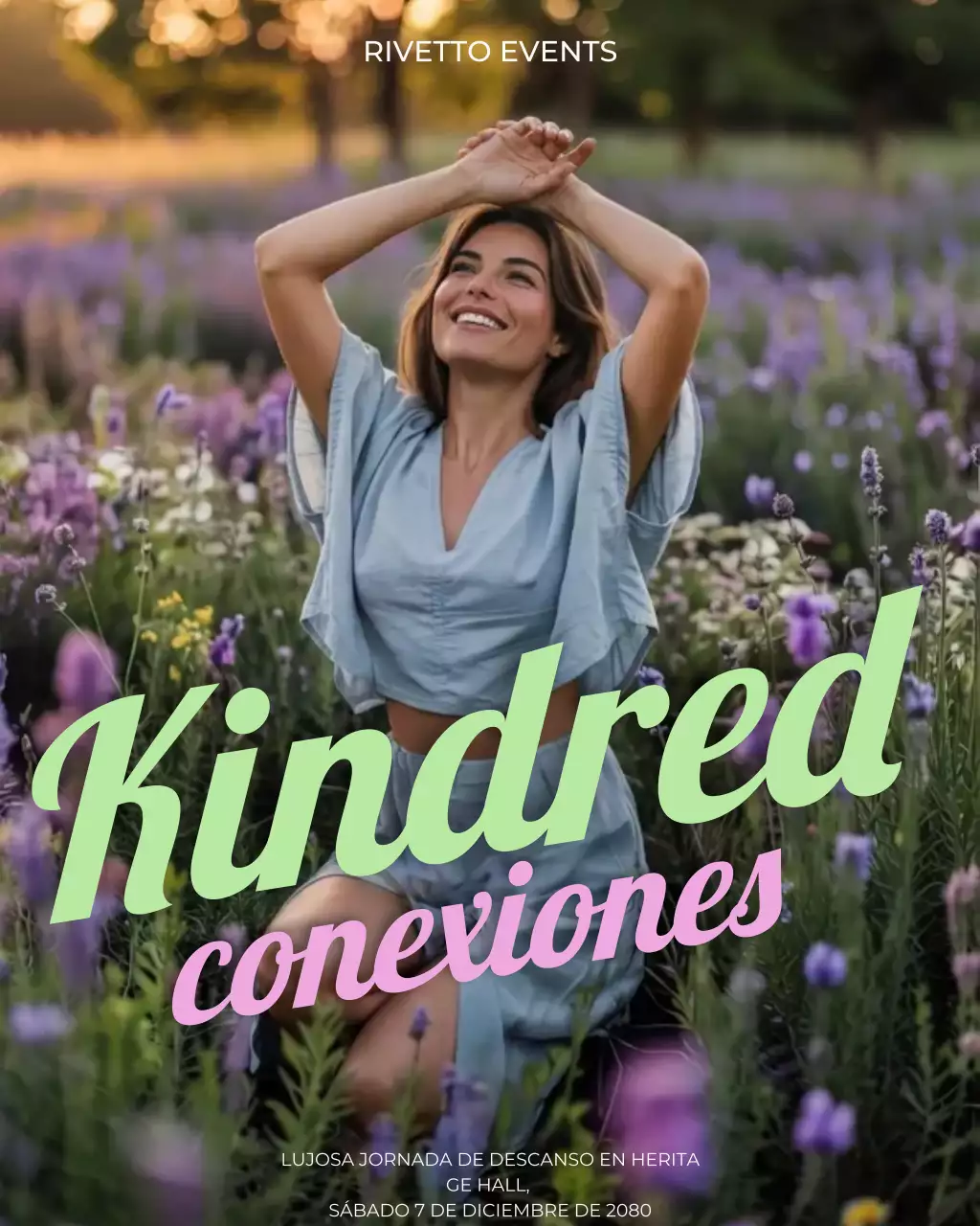 Invitación a un retiro rústico morado (publicación de Instagram)