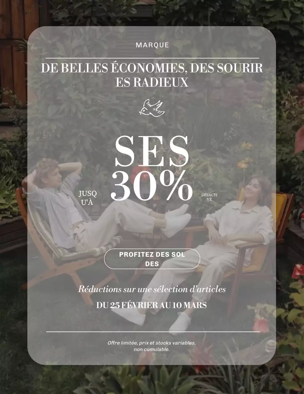 Affiche promotionnelle moderne verte et blanche