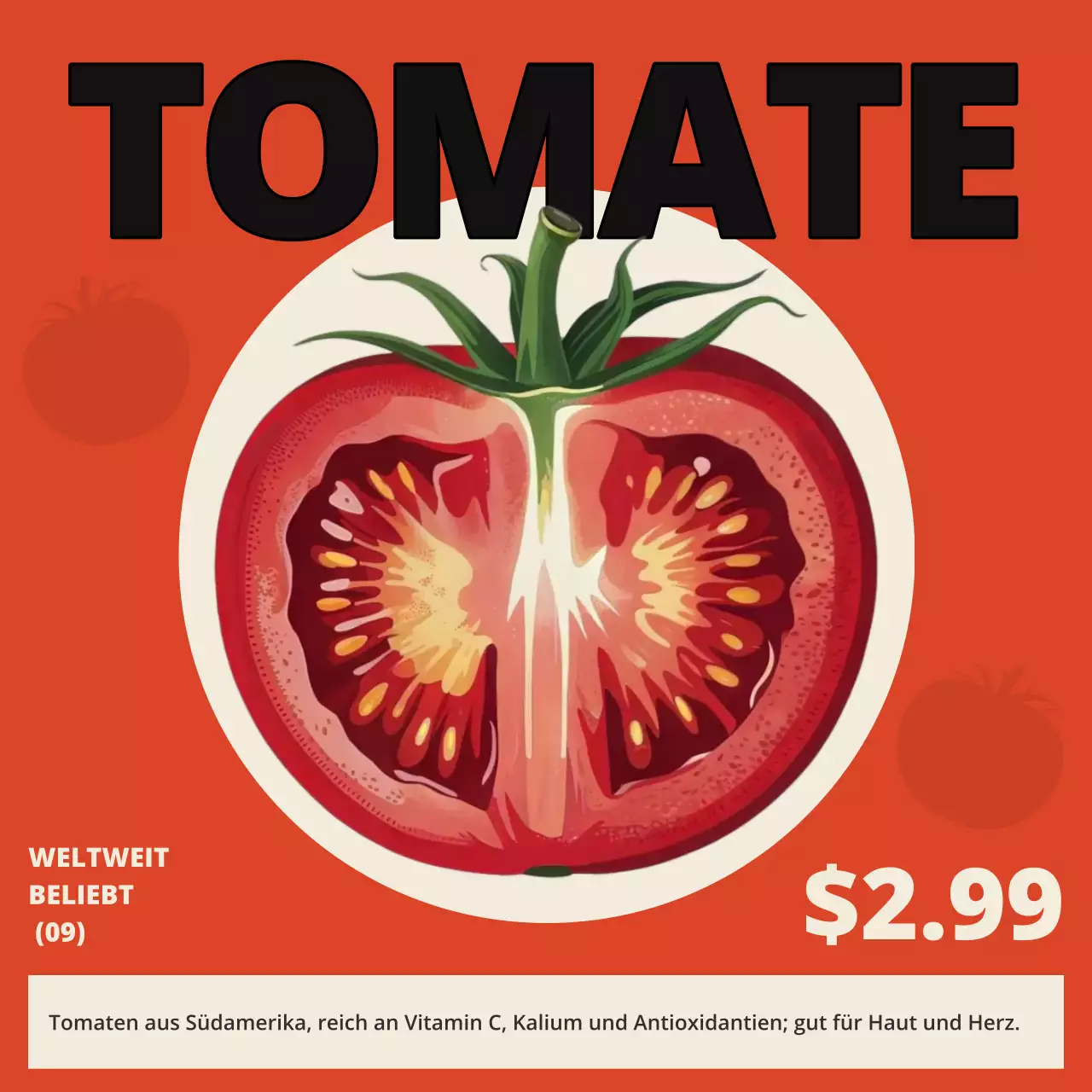 Orange Retro Gemüse-Aktion